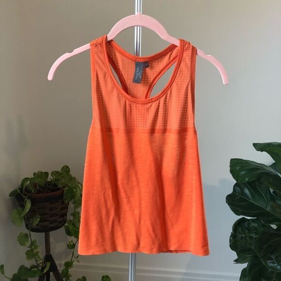 Sweaty Betty Orange Breeze Crop Run Vest Top - Picture 3 of 8